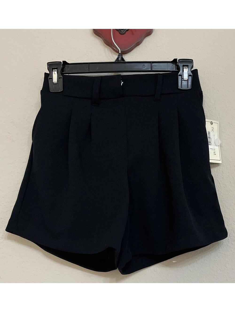 No Comment Womens Small Black High-Waist Casual Stretch Dress Shorts! NWT! A3308